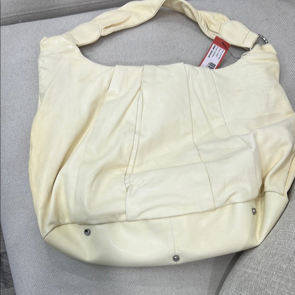 Elegant Cream Charles David Leather Hobo Bag